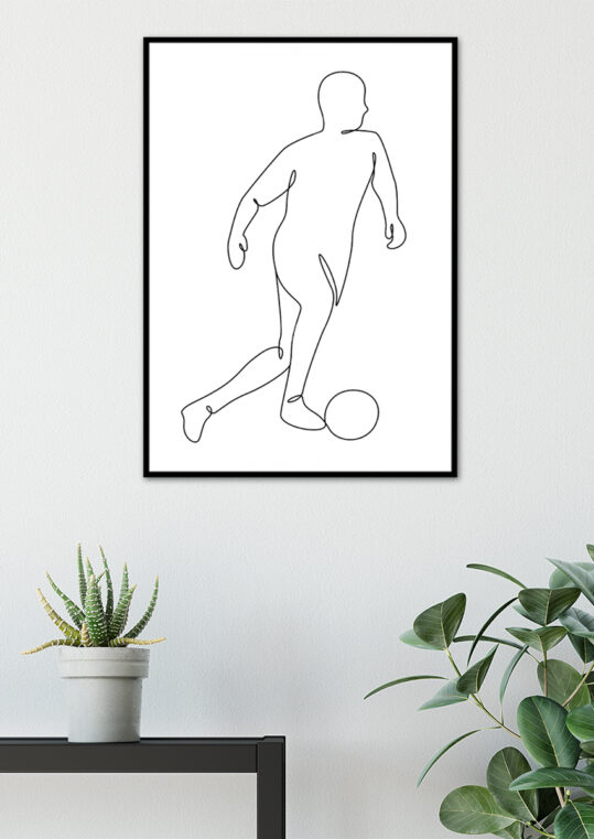 Poster Fußballspieler Lineart Poster 3