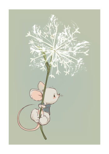 Poster Maus mit Pusteblume Poster 1