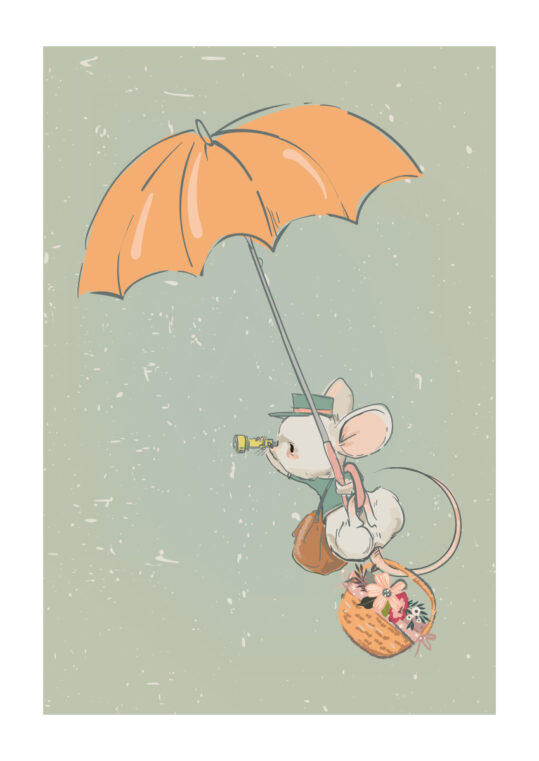 Poster Regenschirm mit Maus Poster 1