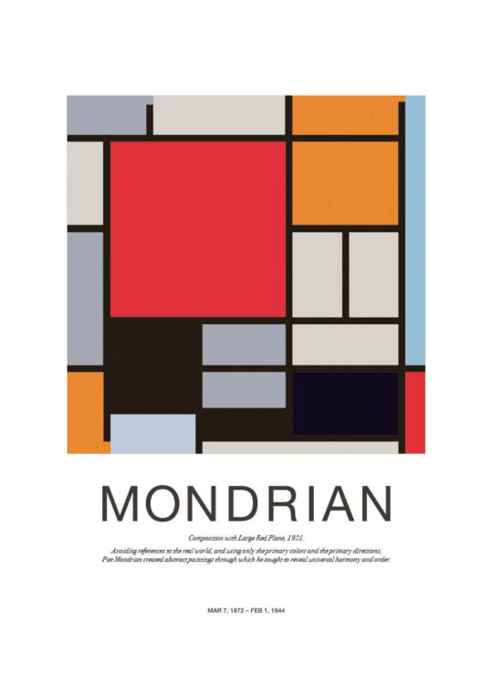 Poster Mondrian Composition Large Red Poster 1