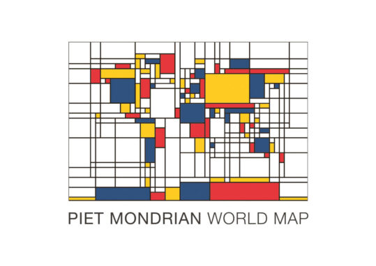 Poster Mondrian World Map Poster 1