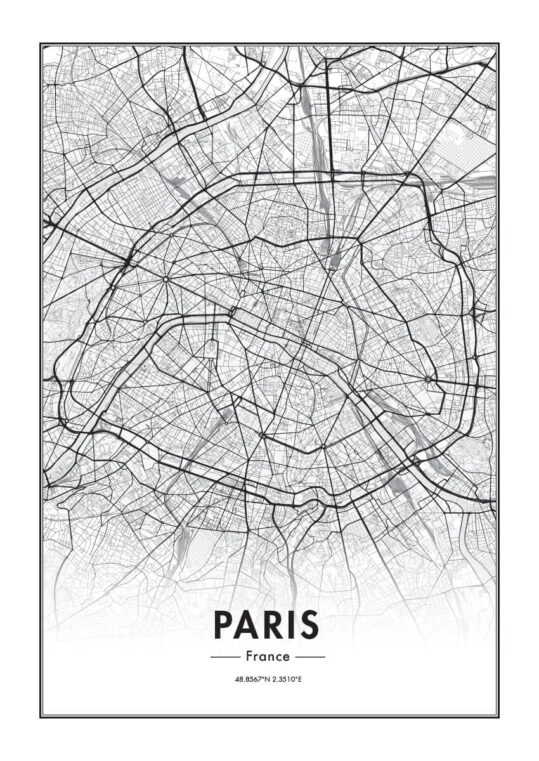 Poster Paris Karte Poster 1