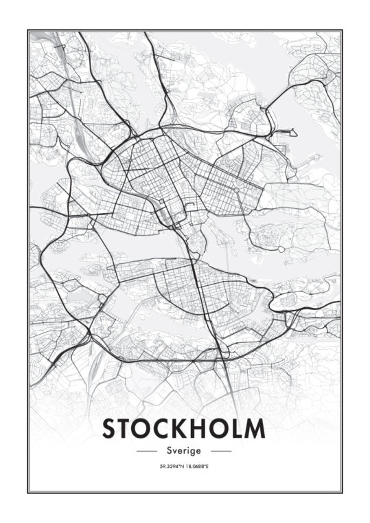 Poster Stockholm Karte Poster 1