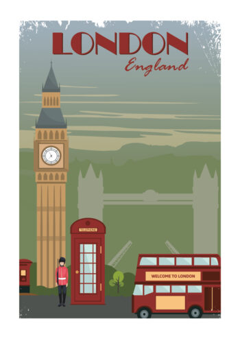 Poster London Vintage Retro Poster 1