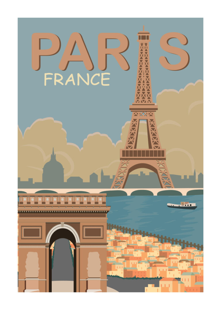 Poster Paris Beige Vintage Poster 1