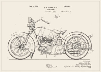 Poster Harley Davidsson Motorrad Patent Poster 1