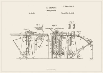 Poster Alte Nähmaschine Patent Poster 1