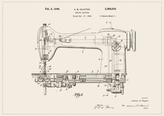 Poster Nähmaschine Patent Poster 1