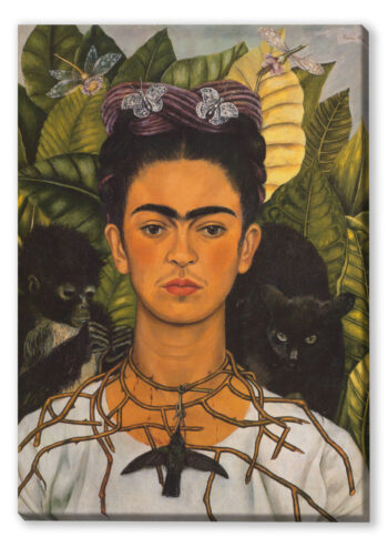 Canvas Frida Kahlo Selbstporträt mit Katze Canvas 1