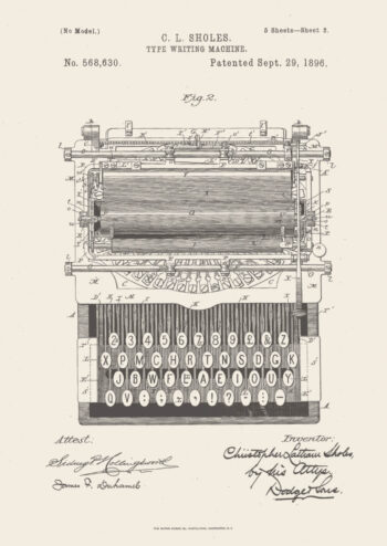 Poster Schreibmaschine Patent Poster 1