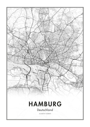 Poster Hamburg Karte Poster 1