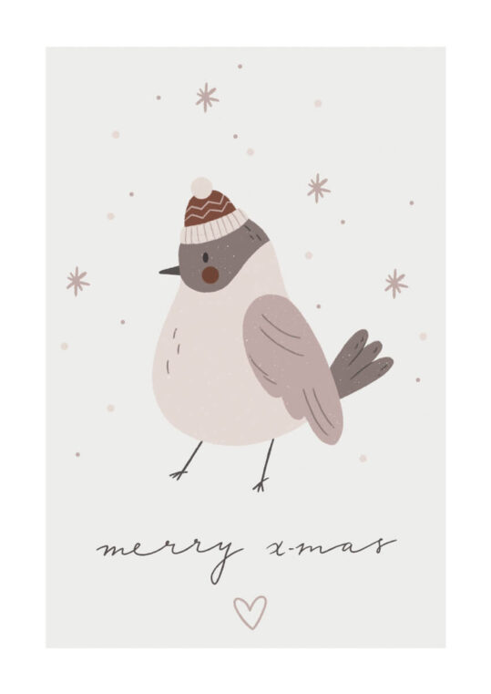 Poster Merry X-mas Bird Poster 1