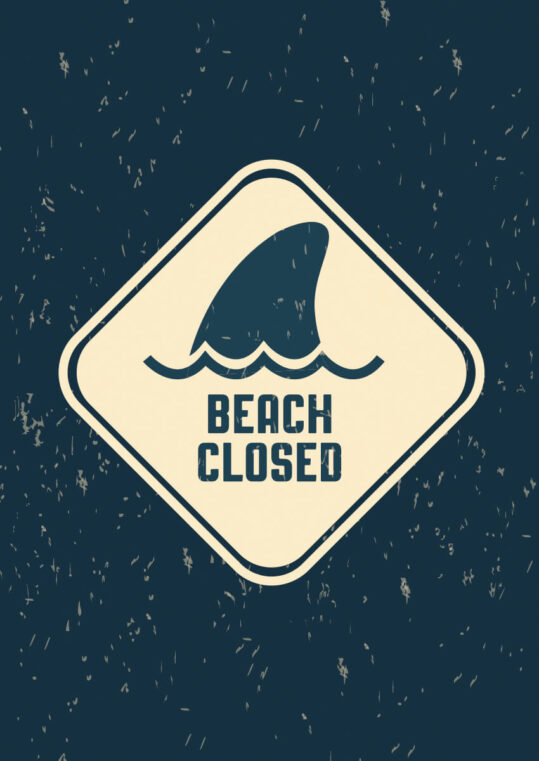 Poster Beach closed Schild Poster 1