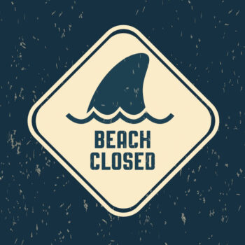 Poster Beach closed Schild Poster 2