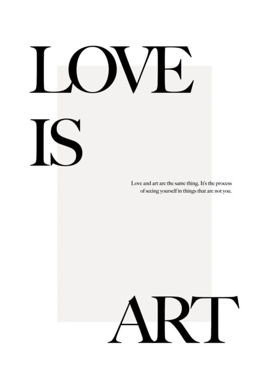 Poster Love is art Poster 1