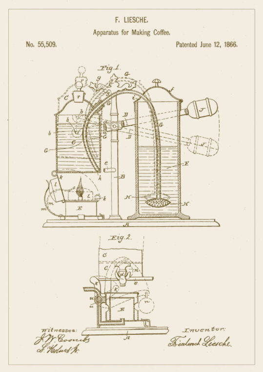 Poster Kaffeemaschine Patent Poster 1