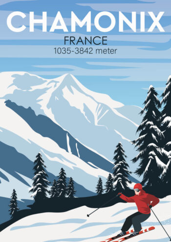 Poster Chamonix Vintage Ski Plakate Poster 1