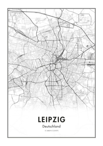 Poster Leipzig Karte Poster 1