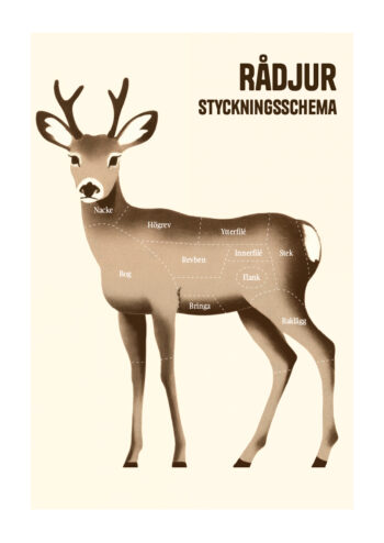 Poster Rådjur Styckningsschema svenska Poster 1