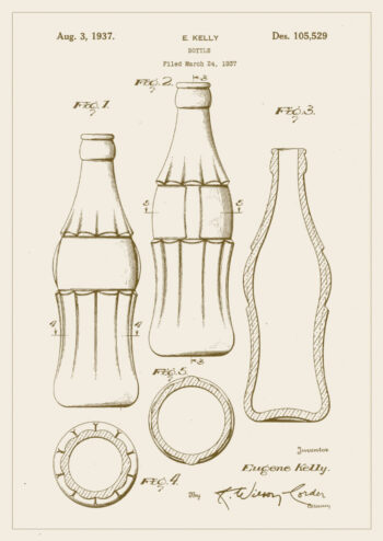 Poster Coca Cola-Flasche Patent Poster 1