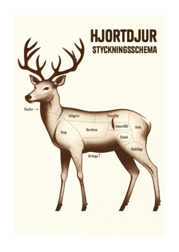 Poster Hjort Styckningsschema svenska Poster 1