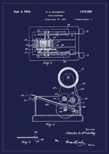 Poster Klebebandhalter Patent Poster 1