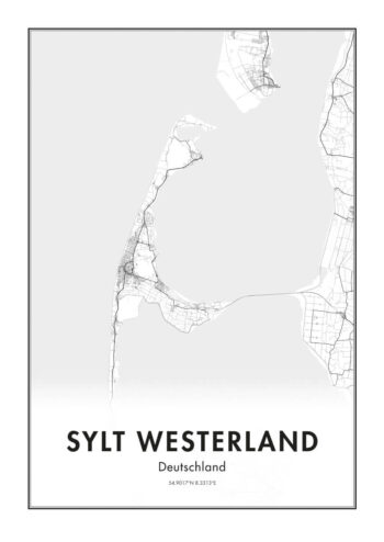 Poster Sylt Westerland Karte Poster 1