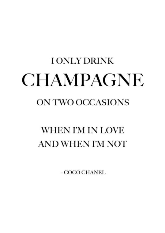 Poster Champagne Coco Chanel Poster 1