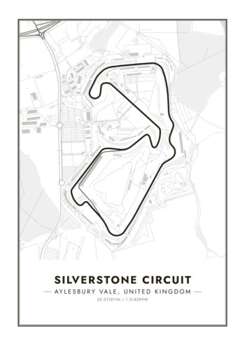 Poster Silverstone Circuit white Poster 1