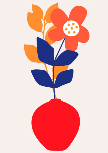 - Kubistika PosterOrange Flower - Kubistika Poster 1