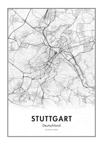 Poster Stuttgart Karte Poster 1