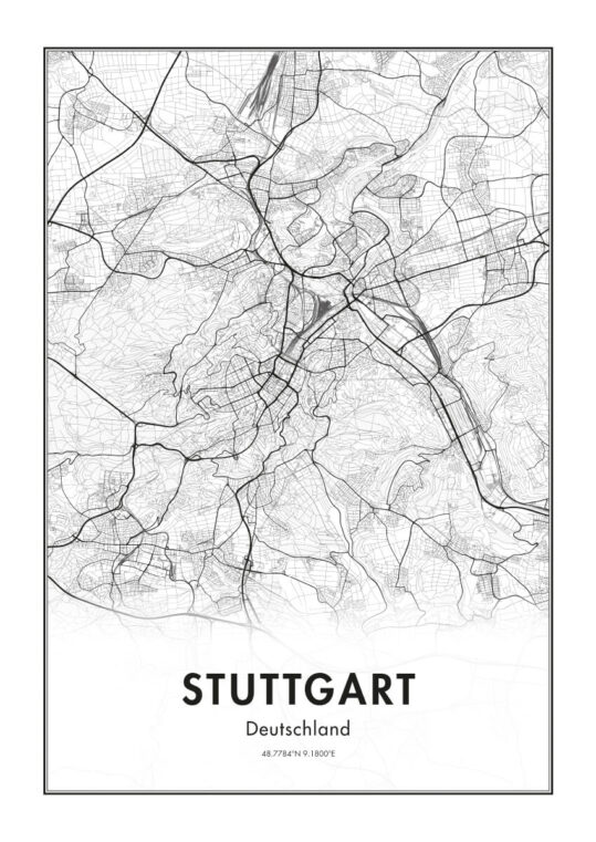 Poster Stuttgart Karte Poster 1