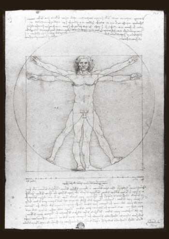 Poster Vitruvian Man - Leonardo da Vinci Schwarzweiß Poster 1