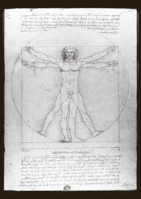 Poster Vitruvian Man - Leonardo da Vinci Schwarzweiß Poster 1