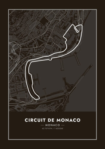 Poster Circuit de Monaco black F1 Poster 1