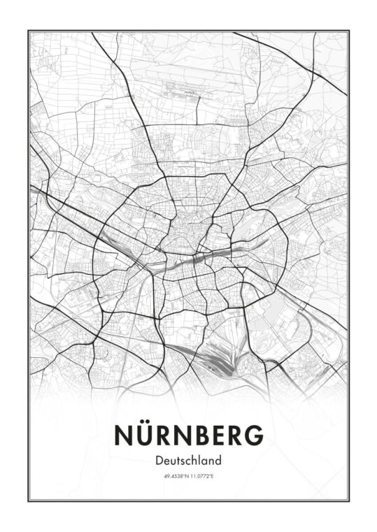 Poster Nürnberg Karte Poster 1