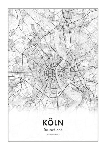 Poster Köln Karte Poster 1
